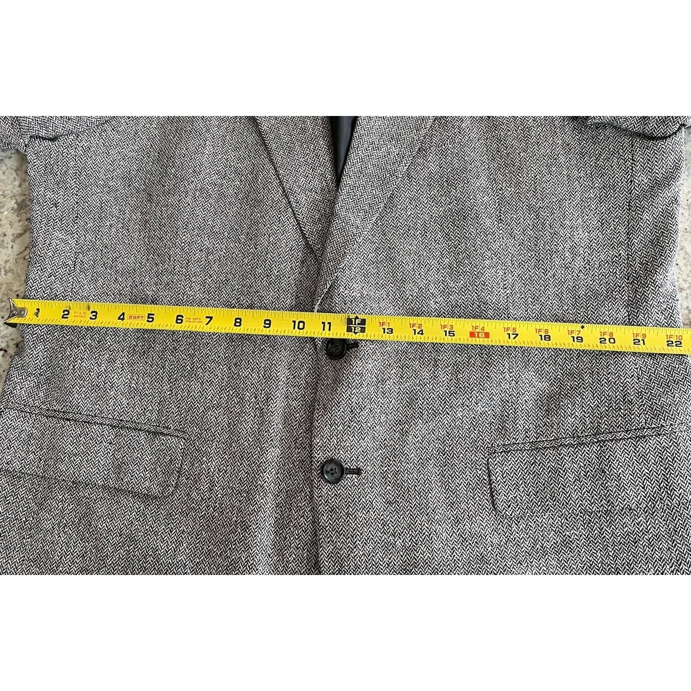 VINTAGE BLACK & WHITE BERT PULITZER 100% SILK SPORT COAT 44L blazer suit jacket - Picture 9 of 13